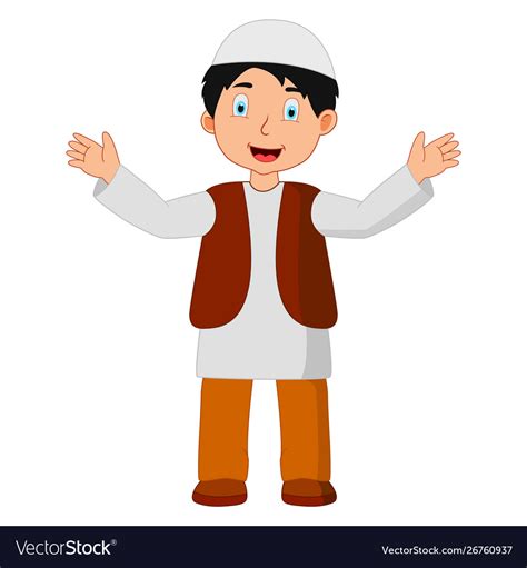 Boy Muslim Expressions Royalty Free Vector Image