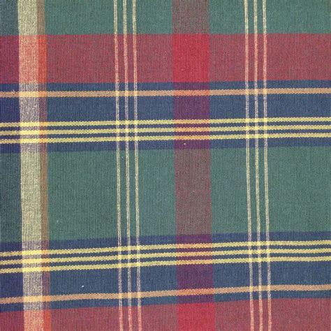 Vintage Plaid In Green Blue Red And Gold Upholstery Slipcover