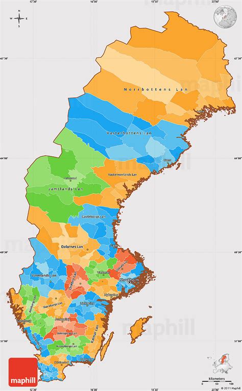 Sweden Blank Map Sweden Map Geography Physical