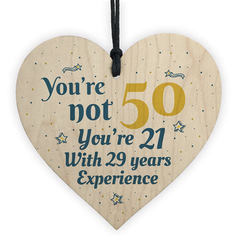 Finder 50th birthday gifts for her whether you re looking for a luxurious 50th gift for a sister friend or mum all our presents for her add a touch of class to the special occasion our beautiful personalised interior items will bring a smile to her face with every use choose from the lovely personalised bowl. 50th Birthday Gift Wooden Heart 50 For Dad Mum Sister ...