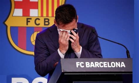 Messi In Tears At Farewell Barcelona Press Conference Pressmediaofindia
