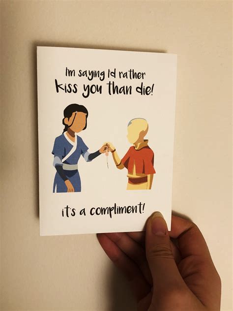 Funny Avatar The Last Airbender Card Funny Valentines Etsy Canada