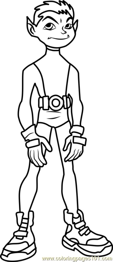 Beast Boy Coloring Page For Kids Free Teen Titans Printable Coloring