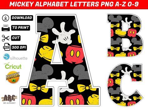 Mickey Mouse Alphabet Letters El Taller De Hector