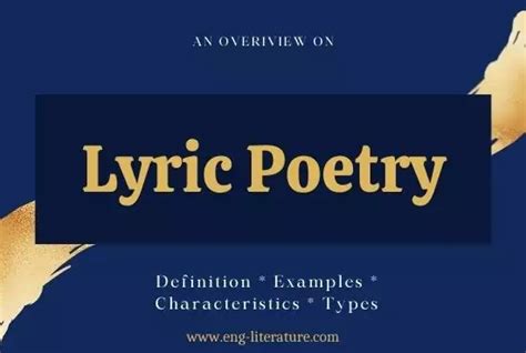 Which Is The Typical Subject Matter Of Lyric Poetry Lyrivca