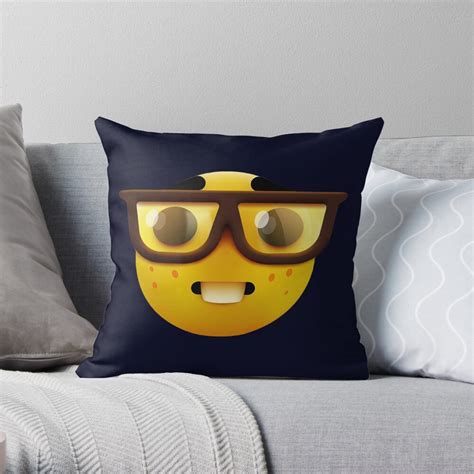 Nerd Face Emoji Meme Throw Pillow For Sale By Fomodesigns Redbubble