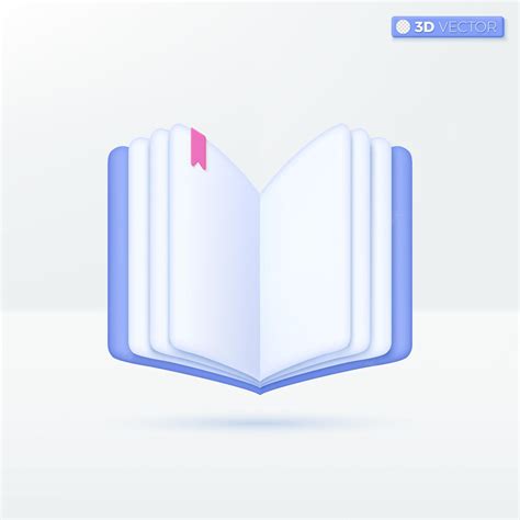 Premium Vector Open Book Or Diary Icon Symbol Paper Blank Bookmark