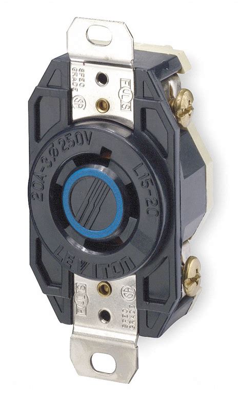 Leviton Black Locking Receptacle 20 Amps 240v Ac Voltage Nema