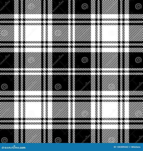Seamless Tartan Black And White Pattern Stock Vector Illustration Of