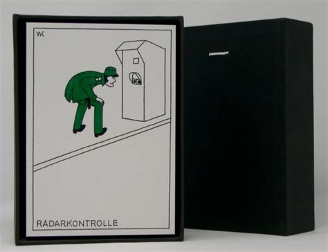 Betrunkener fahrer rammt geparktes auto und verliert reifen. Radarkontrolle - Edition Cartoon - Kunstdruck - Isolde Kessler