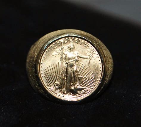 14kp 500 Gold Coin Ring From Antiqueworldusa On Ruby Lane