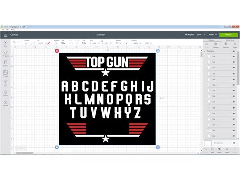 Top Gun Font Alphabet Letters Svg Top Gun Diy Personalize Etsy