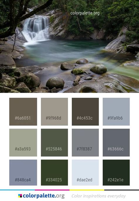 Waterfall Water Nature Color Palette