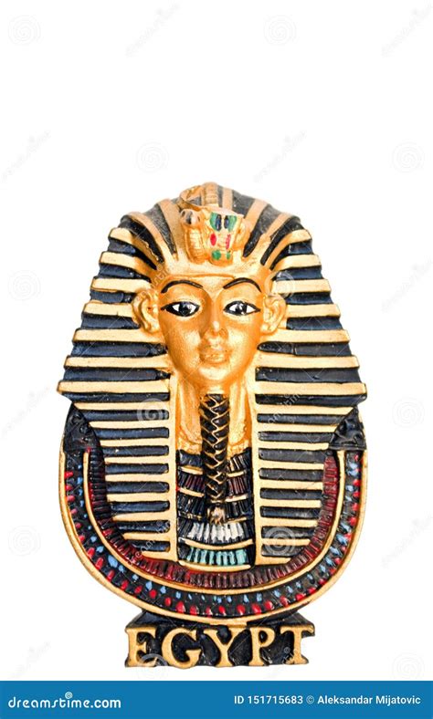 Egyptian Golden Pharaohs Mask Isolated On White Stock Image Image Of