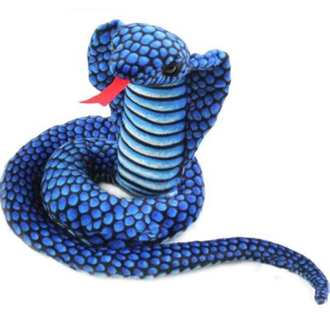 Plush Blue Snake Dolls Plush Cobra Cute Toys For Collection Boys Girls