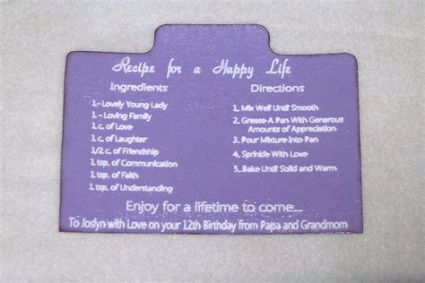Recipe For A Happy Life Index Divider By Msw2011 On Etsy