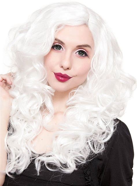 Womens Deluxe Lace Front Curly White Wig Womens Wigs Australia