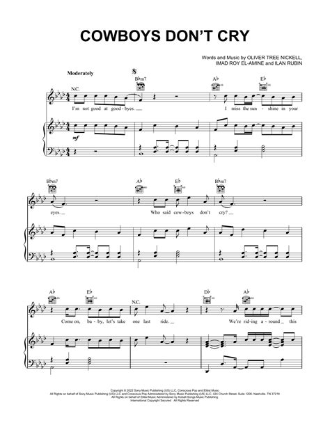 Cowboys Dont Cry Oliver Tree Listen And Print Sheet Music