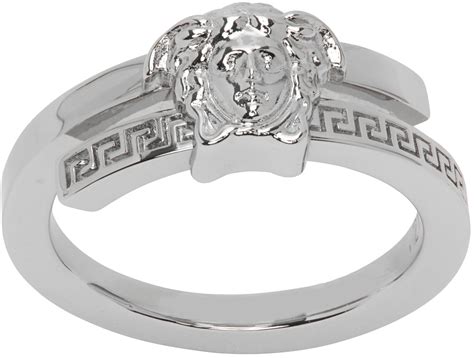 Versace Silver Medusa Ring Ssense