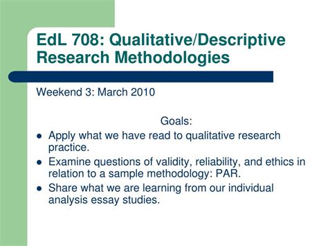 Ppt Edl Qualitative Descriptive Research Methodologies