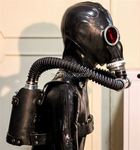 Rb810top Quality Latex Rubber Full Head Conquer Gas Mask Fetish Hood