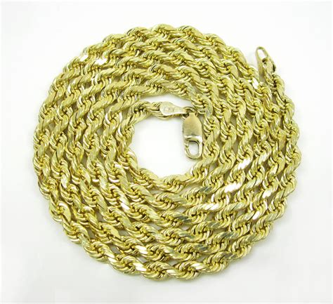 Buy 10k Yellow Gold Solid Rope Chain 20 30 Inch 4mm Online At So Icy