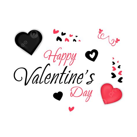 Happy Valentine Day Vector Hd Images Happy Valentines Day Typography With Hearts Png Happy
