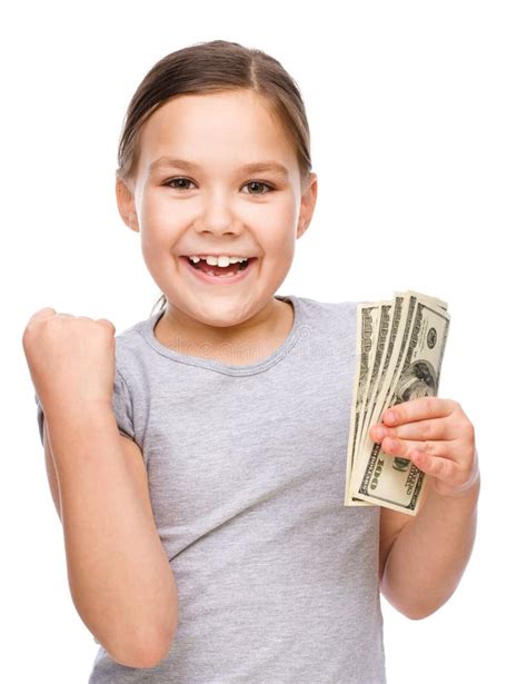 Cute Girl With Dollars Stock Photo Image Of Bill Education 49520124
