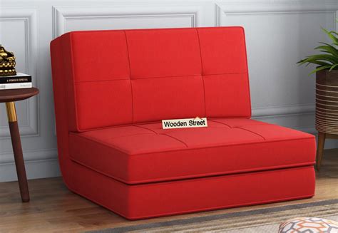 Buy Coleman Futon Single Seater Sofa Cum Bed Dusky Rose Online In