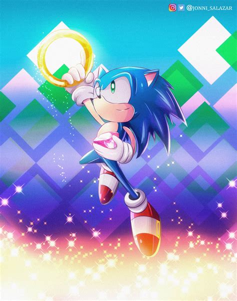 30th Anniversary Sonic The Hedgehog Anime Art Art Background Kunst