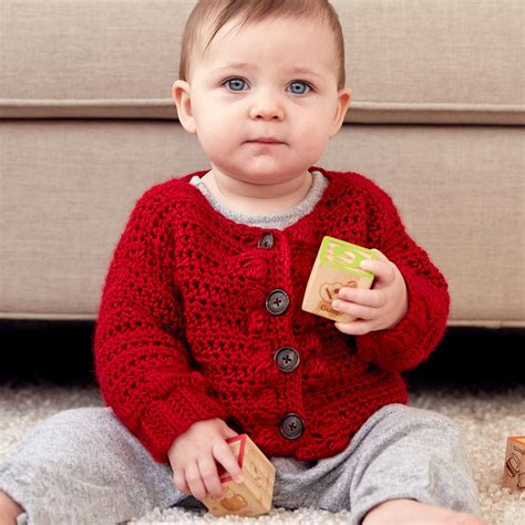Caron Bobbly Baby Crochet Cardigan Yarnspirations