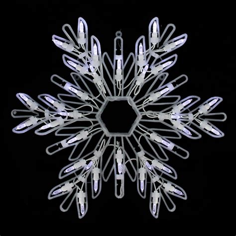 15 Cool White Led Lighted Snowflake Christmas Window Silhouette