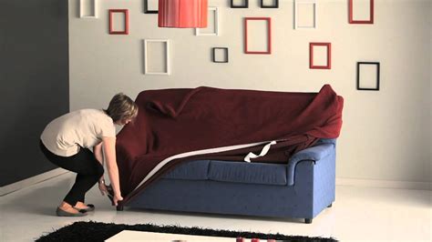 How To Put A Stretch Sofa Cover Easily Youtube