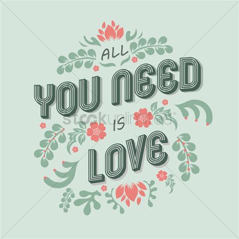All You Need Is Love Typography Design Vector Image