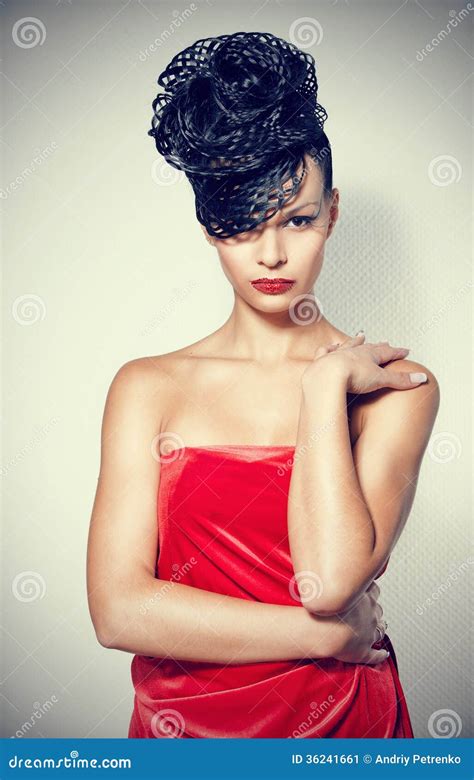 Classy And Trendy Woman In Pin Up Retro Style Proud Person Stock Image