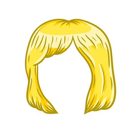 Women Hairstyle Blonde Hair On The Head Sketch Color Cartoon