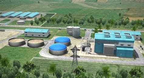 Biogas Power Plant 3d Scene Mozaik Digital Education And Learning