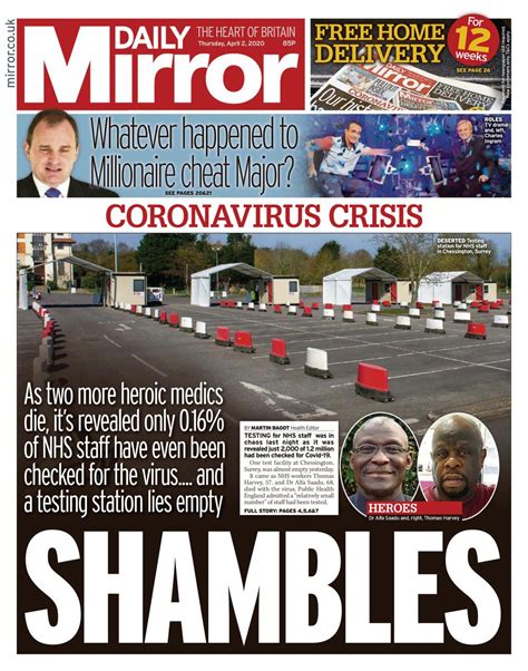 News from across ireland from the irish mirror, including the latest crime, politics, education, health and world news Daily Mirror-April 2, 2020 Newspaper - Get your Digital ...