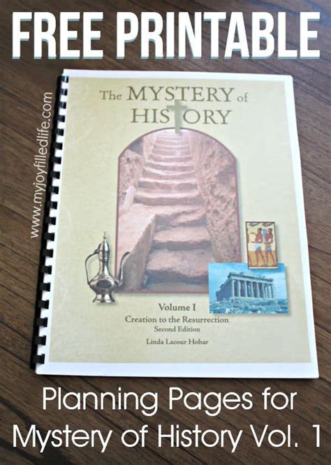 FREE Printable Planning Pages for Mystery of History Volume 1