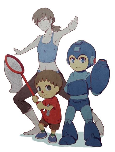Wii Fit Trainer Mega Man Villager Super Smash Bros Fan Art Super