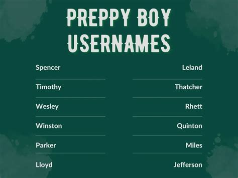 70 Catchy And Unique Preppy Usernames Good Name