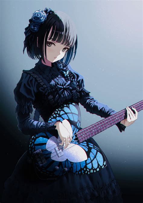 Download 1080x2340 Gothic Anime Girl Lolita Guitar Instrument Dark
