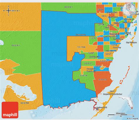 Political 3d Map Of Zip Code 00043