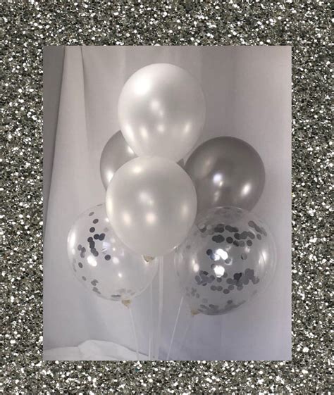 Pearl White And Silver Balloon Wedding Balloons Balloons Etsy 60th