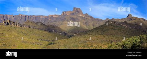 Panoramic View The Amphitheater Of The Drakensberg Mountains Royal
