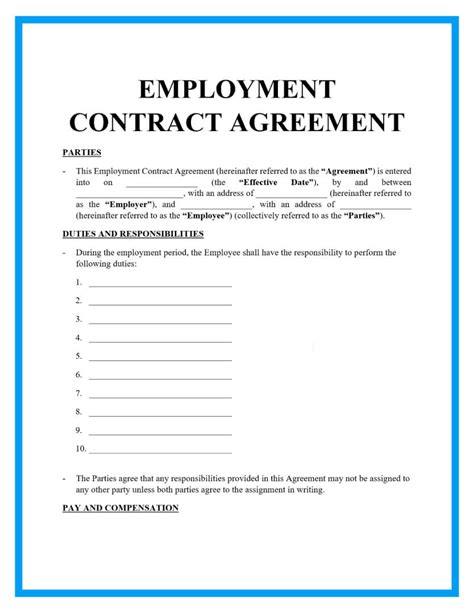 Free Simple Employment Contract Sample