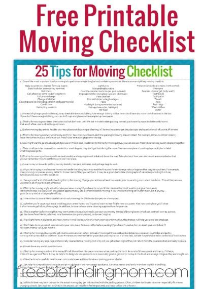 Printable Moving Checklist Making A Small Living Room Spacious With