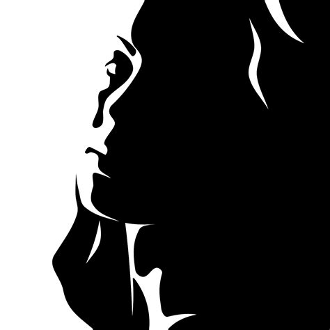 11 Woman Face Silhouette Vector Images Black And White Pretty Woman