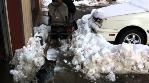 Wheelchair Snowplow Attachment Youtube
