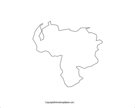 Printable Blank Map Of Venezuela Outline Transparent Png Map